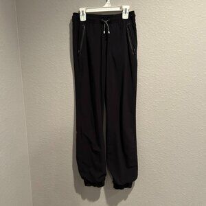 Athleta Girl Lined Jogger Black Zipper Pockets XL (14)